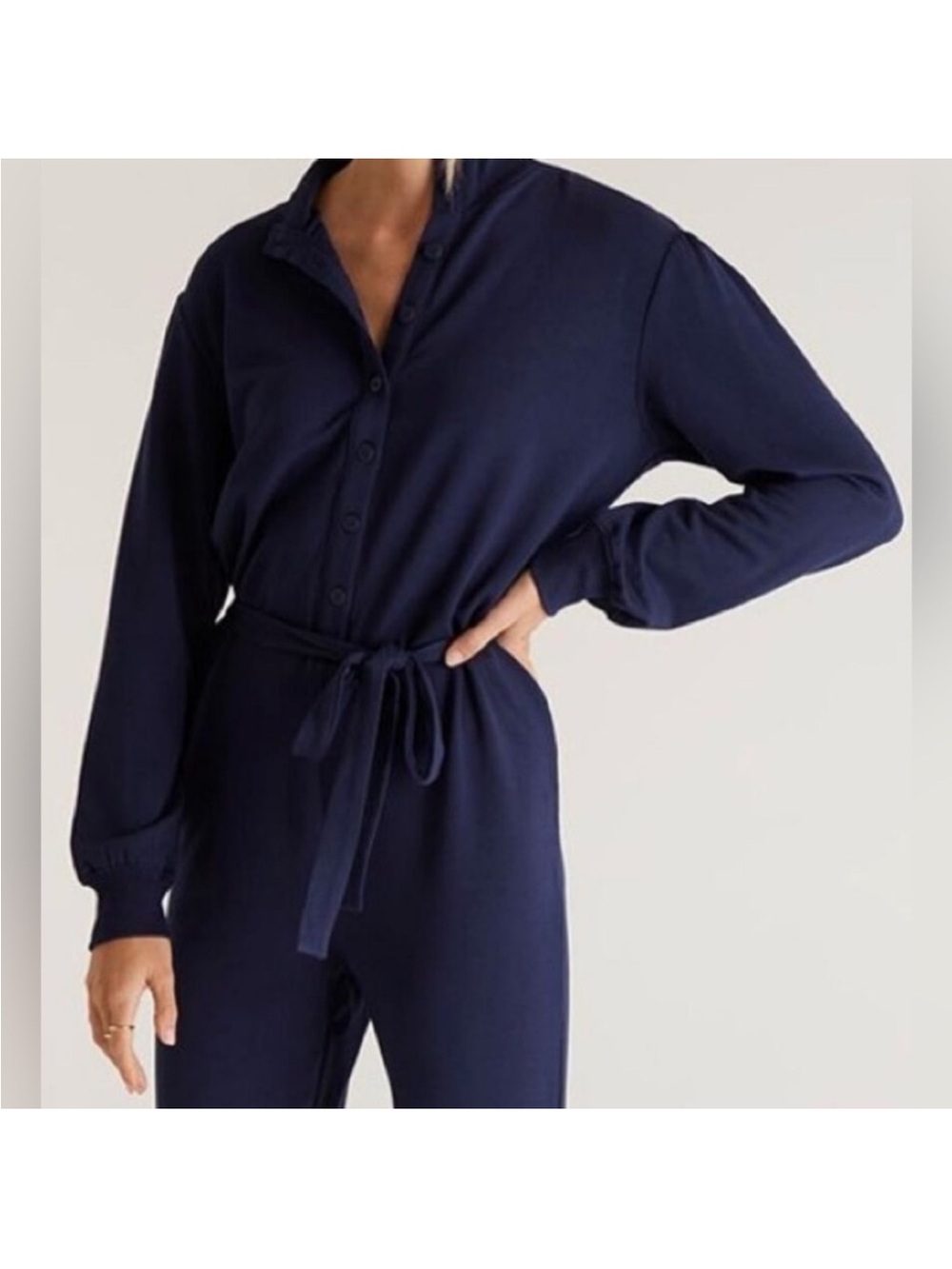 NWOT Z supply | navy tie waist jumpsuit